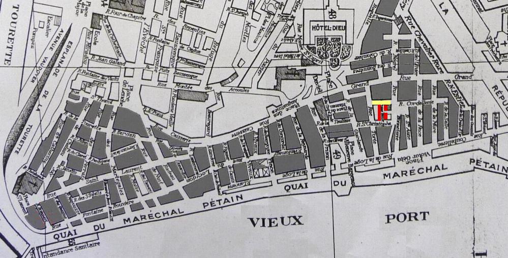 1943 plan Dorade rue de la